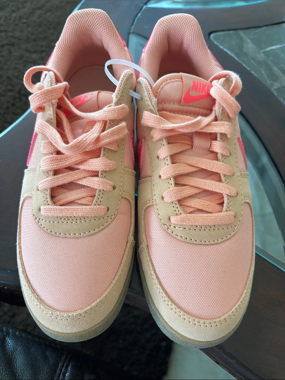 Nike Kids Peach and Hot Pink Low-Top Sneakers